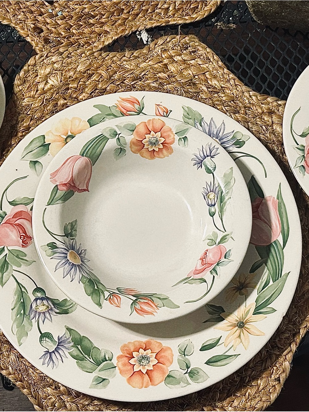 1989-1990 Pfaltzgraf Floral Dinnerware plate/bowl VINTAGE 4 full sets available